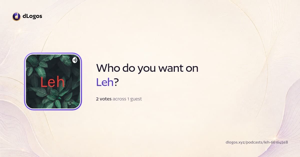 Podcast card: Leh on dLogos