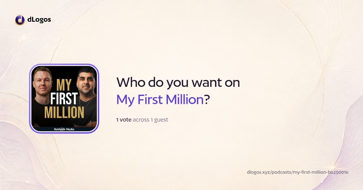 Podcast card: My First Million on dLogos