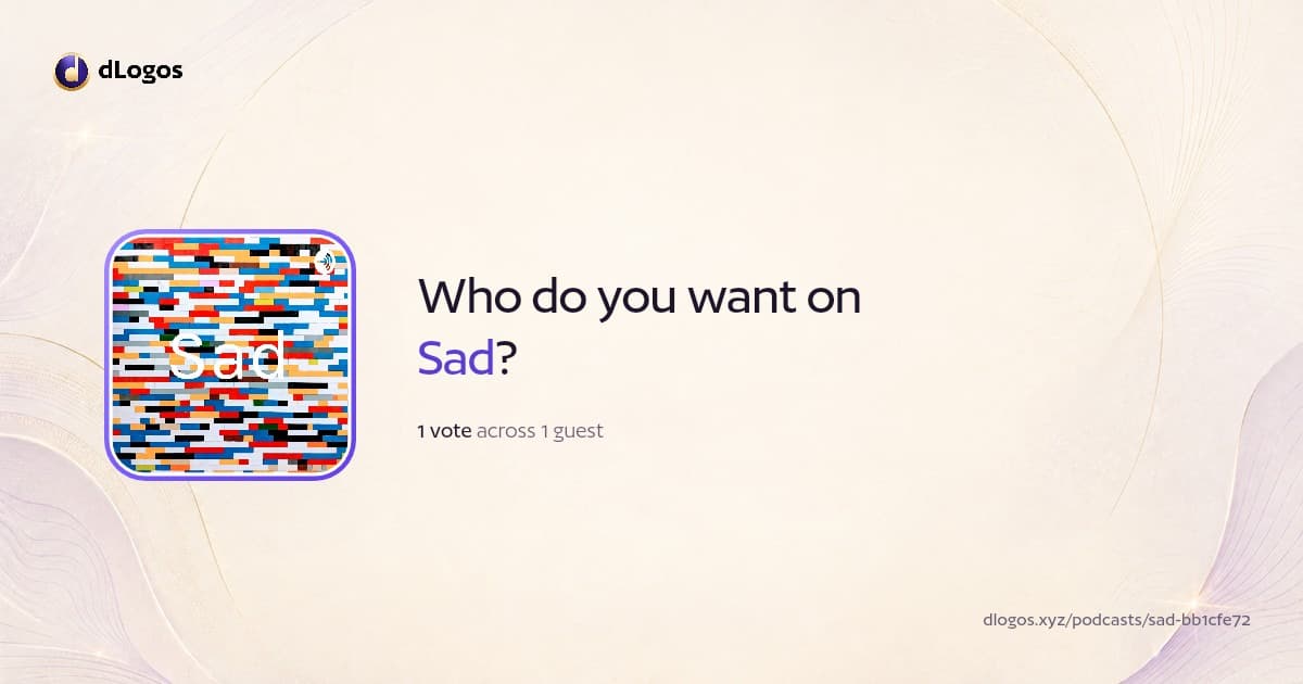 Podcast card: Sad on dLogos