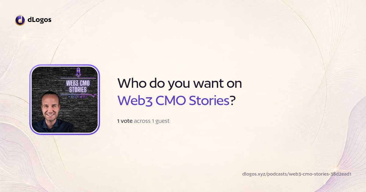 Podcast card: Web3 CMO Stories on dLogos