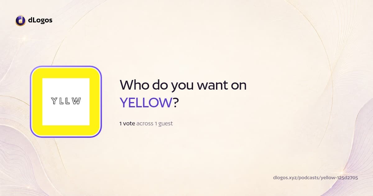 Podcast card: YELLOW on dLogos