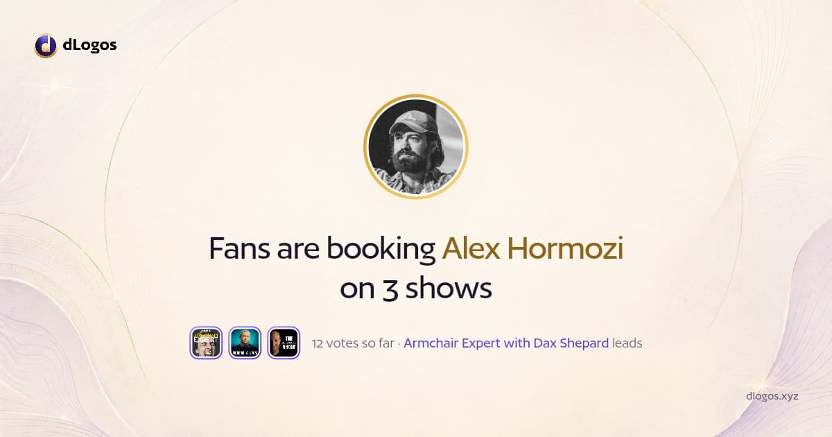 Speaker card: Alex Hormozi on dLogos