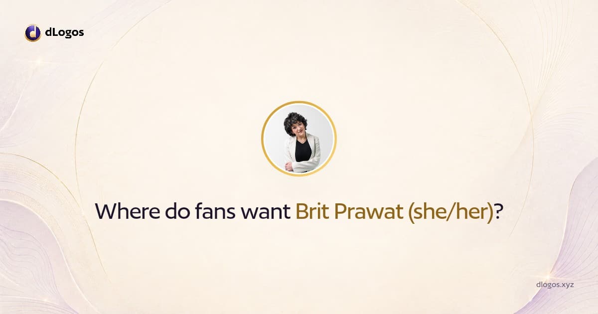 Speaker card: Brit Prawat (she/her) on dLogos