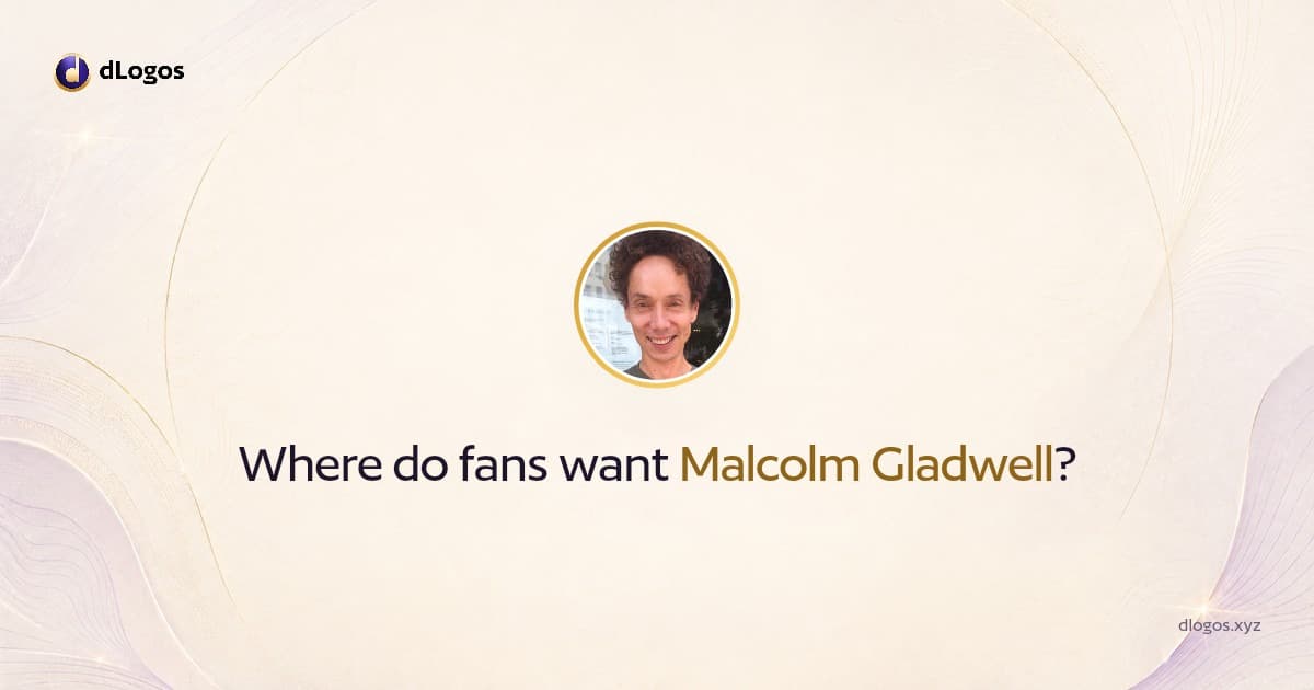 Speaker card: Malcolm Gladwell on dLogos