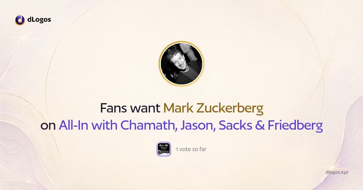 Speaker card: Mark Zuckerberg on dLogos